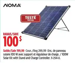 Canadian Tire NOMA 100W Solar Kit with Stand and Charge Controller offer
