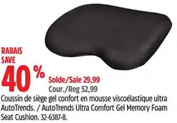 Canadian Tire AutoTrends Ultra Comfort Gel Memory Foam Seat Cushion offer