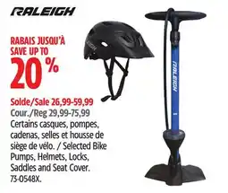Canadian Tire Raleigh Selected Bike Pumps, Helmets, Locks, Saddles and Seat Cover offer