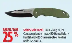 Canadian Tire Huntshield 420 Stainless-Steel Folding Knife offer