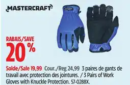 Canadian Tire Mastercraft Pairs of Work Gloves with Knuckle Protection offer