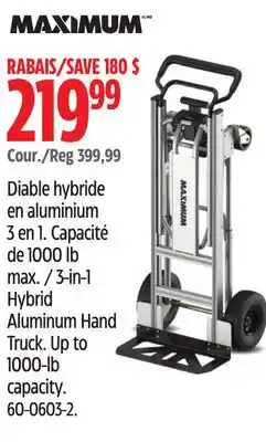 Canadian Tire Maximum 3-in-1 Hybrid Aluminum Hand Truck offer