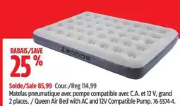 Canadian Tire Queen Air Bed with AC and 12V Compatible Pump offer