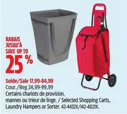 Canadian Tire Selected Shopping Carts, Laundry Hampers or Sorter offer