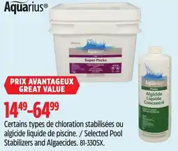 Canadian Tire Aquarius Selected Pool Stabilizers and Algaecides offer