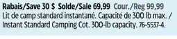 Canadian Tire Instant Standard Camping Cot offer