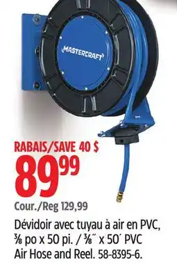 Canadian Tire Mastercraft 3⁄8 x 50´ PVC Air Hose and Reel offer