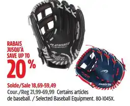 Canadian Tire Selected Baseball Equipment offer