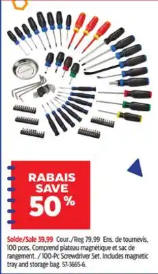 Canadian Tire Mastercraft 100-Pc Screwdriver Set offer