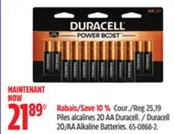 Canadian Tire Duracell 20/AA Alkaline Batteries offer