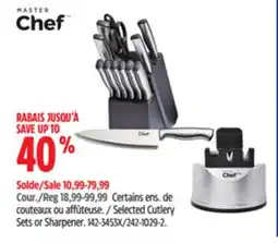 Canadian Tire Master Chef Selected Cutlery Sets or Sharpener offer