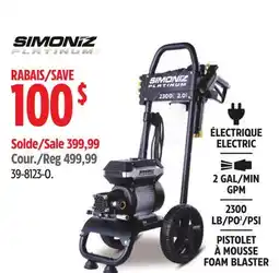 Canadian Tire Simoniz Platinum 2300 PSI 2.0 GPM Brushless Electric Pressure Washer offer