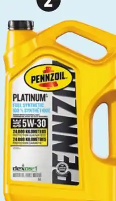 Canadian Tire Pennzoil Platinum Synthetic Motor Oil offer