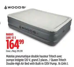 Canadian Tire Woods Queen Tritech Double-High Air Bed with Built-in 120V Pump offer