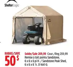 Canadian Tire Shelter Logic Sandstone Peak Shed offer