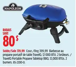 Canadian Tire Napoleon TravelQ Portable Propane Tabletop BBQ offer
