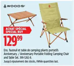 Canadian Tire Woods Anniversary Portable Folding Camping Chair and Table Set offer