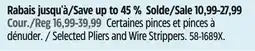 Canadian Tire Selected Pliers and Wire Strippers offer