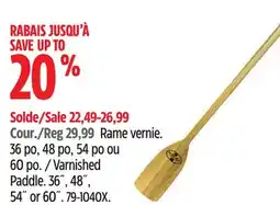 Canadian Tire Invincible Marine Varnished Paddle offer
