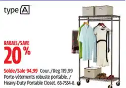 Canadian Tire Type A Heavy-Duty Portable Closet offer