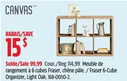 Canadian Tire Canvas Fraser 6-Cube Organizer, Light Oak offer