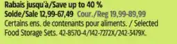 Canadian Tire Selected Food Storage Sets offer