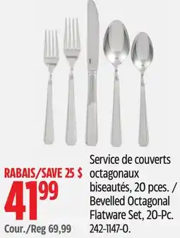 Canadian Tire Bevelled Octagonal Flatware Set, 20-Pc offer