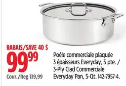 Canadian Tire Lagostina 3-Ply Clad Commerciale Everyday Pan, 5-Qt offer