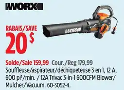 Canadian Tire 12A Trivac 3-in-1 600CFM Blower/ Mulcher/Vacuum offer