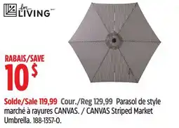 Canadian Tire CANVAS Striped Market Umbrella offer