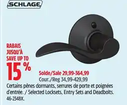 Canadian Tire Selected Locksets, Entry Sets and Deadbolts offer