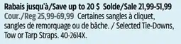Canadian Tire Selected Tie-Downs, Tow or Tarp Straps offer