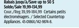 Canadian Tire Paderno Selected Countertop Appliances offer