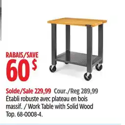 Canadian Tire Mastercraft Work Table with Solid Wood Top offer
