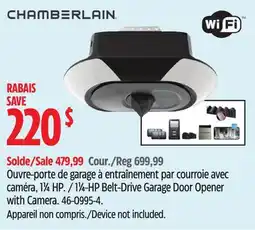 Canadian Tire Chamberlain 11⁄4-HP Belt-Drive Garage Door Opener with Camera offer