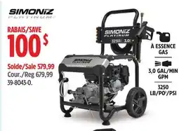 Canadian Tire Simoniz Platinum 3250 PSI 3.0 GPM Gas Pressure Washer with Extension W offer