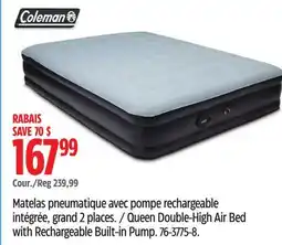Canadian Tire Coleman Queen Double-High Air Bed with Rechargeable Built-in Pump offer