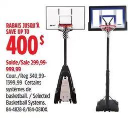 Canadian Tire Selected Basketball Systems offer