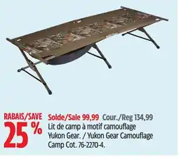 Canadian Tire Yukon Gear Camouflage Camp Cot offer