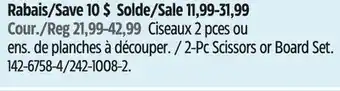 Canadian Tire 2-Pc Scissors or Board Set offer
