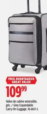 Canadian Tire Outbound Grey Expandable Carry-On Luggage offer