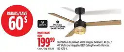 Canadian Tire Globe 48˝ Bellmore Integrated LED Ceiling Fan with Remote offer