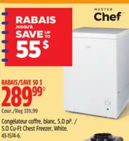Canadian Tire Master Chef 5.0 Cu-Ft Chest Freezer, White offer