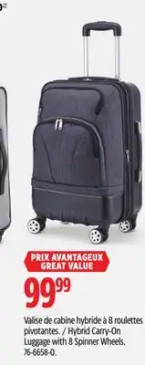 Canadian Tire Outbound Hybrid Carry-On Luggage with 8 Spinner Wheels offer