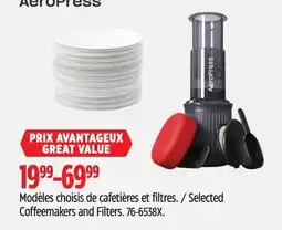 Canadian Tire AeroPress Selected Coffeemakers and Filters offer