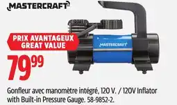 Canadian Tire Mastercraft 120V Inflator with Built-in Pressure Gauge offer