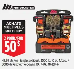 Canadian Tire Motomaster 3000-lb Ratchet Tie-Downs, 10´, 4-Pk offer