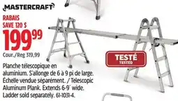 Canadian Tire Mastercraft Telescopic Aluminum Plank offer