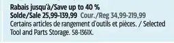 Canadian Tire Maximum Selected Tool and Parts Storage offer