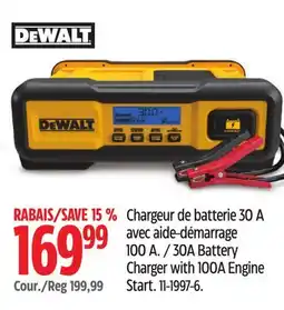 Canadian Tire Dewalt 30A Battery Charger with 100A Engine Start offer